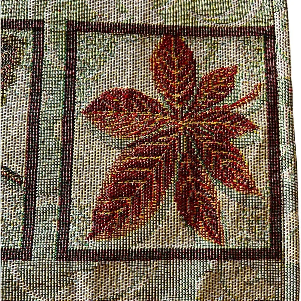 Fall Harvest Autumn Woven Tapestry Placemats Set of 4 Autumn Leaves Dinner 18